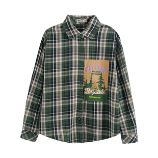 男生女生童装女童衬衫儿童2024新款中大童春秋款纯棉休闲衬衣长袖