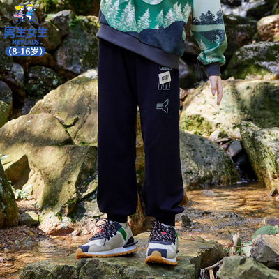 14034儿童春秋简约百搭中大童时尚直筒修身束脚长裤NPZEJ14034T