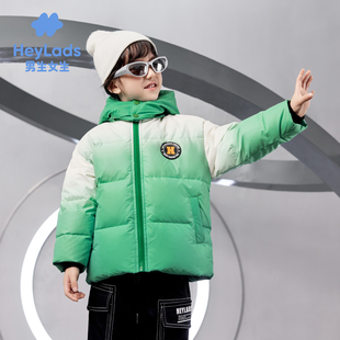 男生女生男小童渐变拼色连帽羽绒服NCYAJ43185A