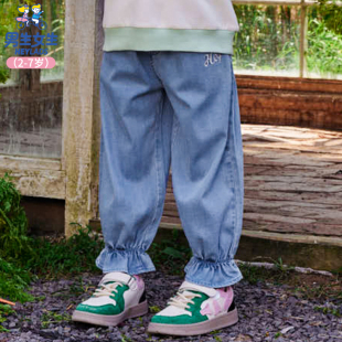 女童牛仔裤 休闲中小童长裤 春秋款 2024新款 子 儿童秋装 男生女生童装