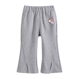 男生女生童装女童裤子秋装儿童开口喇叭裤春秋款2024新款休闲长裤