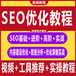 网站SEO优化视频教程零基础搜索引擎关键词排名优化推广实战课程