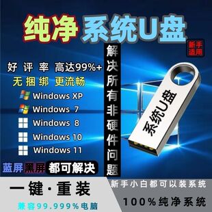 纯净版电脑重装系统U盘一键win7/10/11启动笔记本系统电脑u盘带Pe