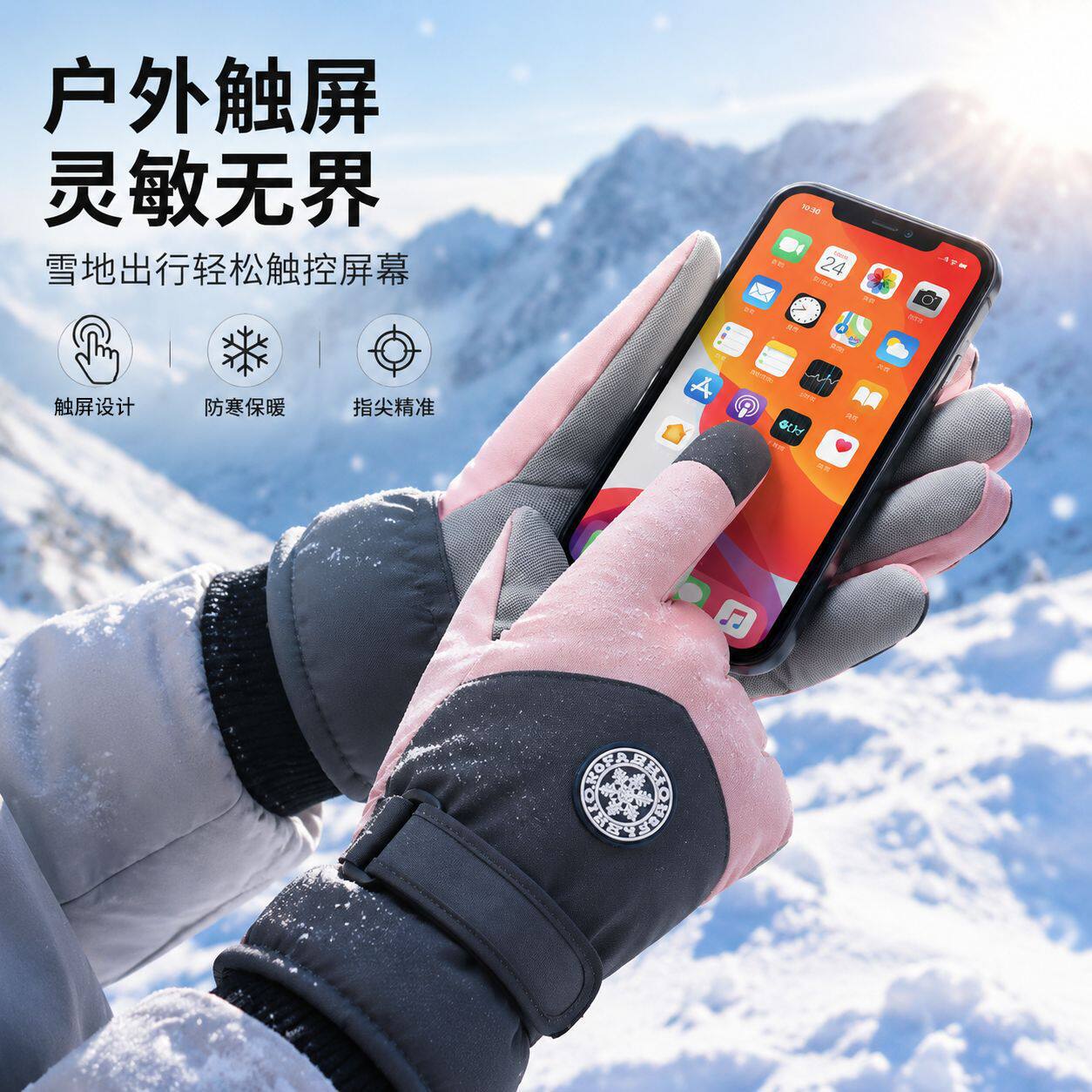 冬季滑雪保暖手套男女户