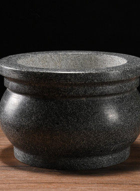 石头香炉石雕摆件用品寺庙祠堂户外上香烧香圆形石头香炉子