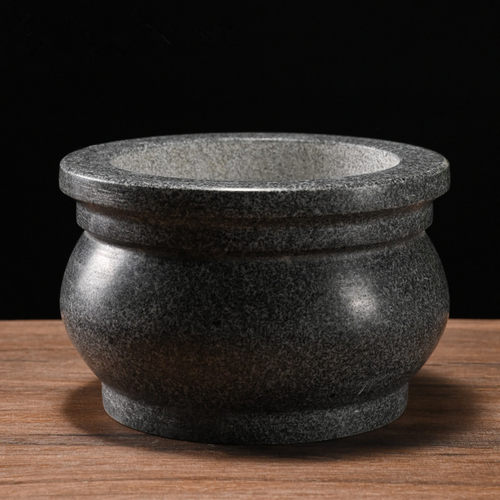 石头香炉石雕摆件用品寺庙祠堂户外上香烧香圆形石头香炉子