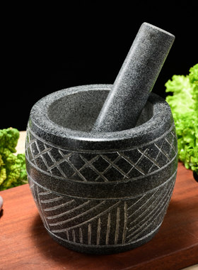 大号手工石头捣蒜器研磨器