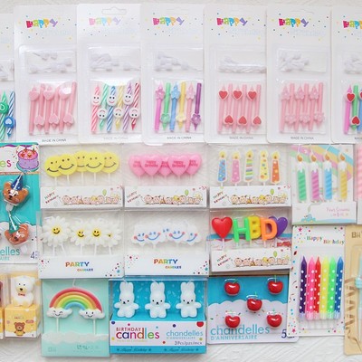 韩系ons风小熊蜡烛爱心笑脸装饰