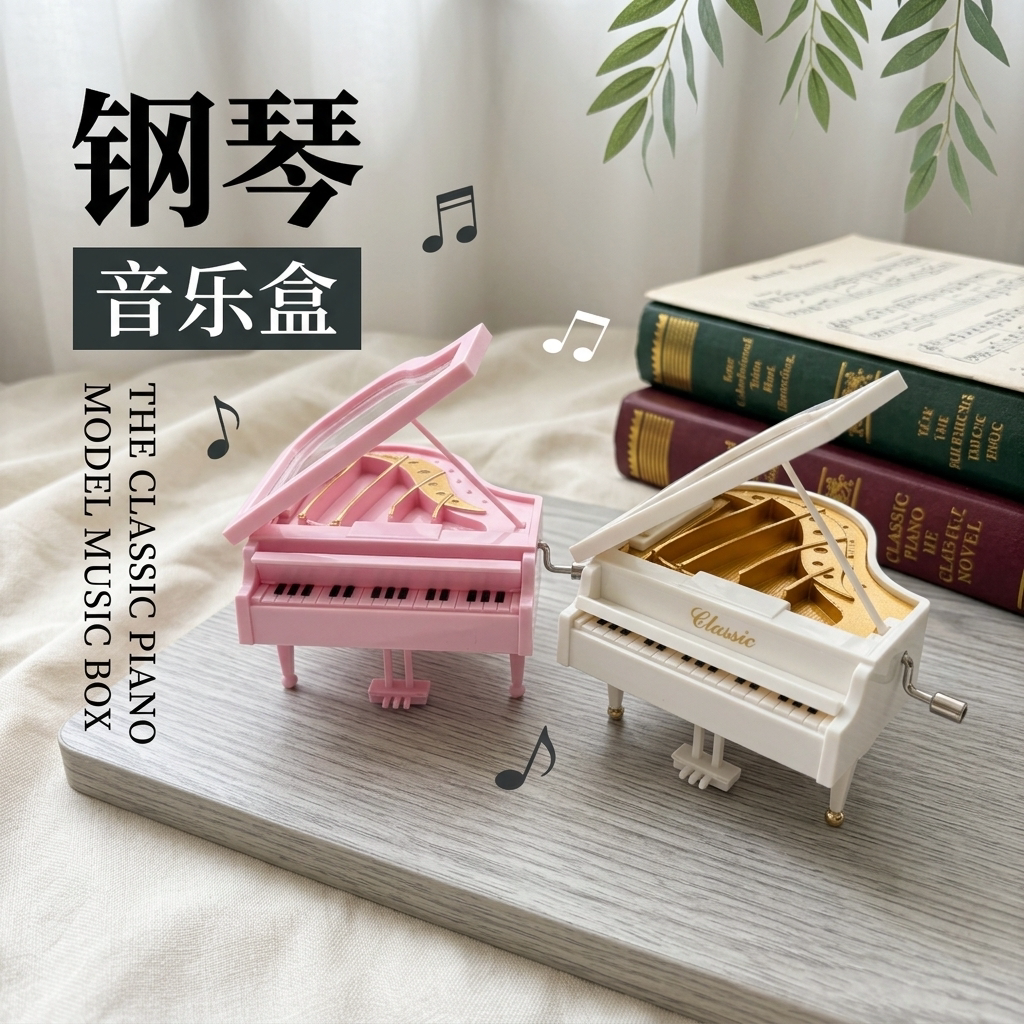 手摇钢琴音乐盒八音盒图片