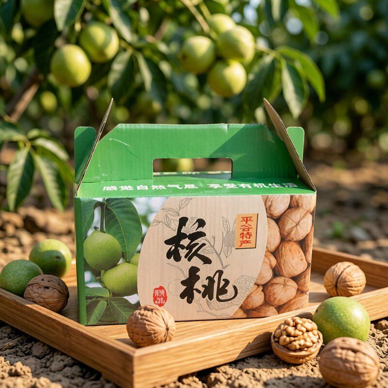 北京平谷原味新货纸皮薄皮核桃手剥5斤薄壳生核桃坚果年货礼盒