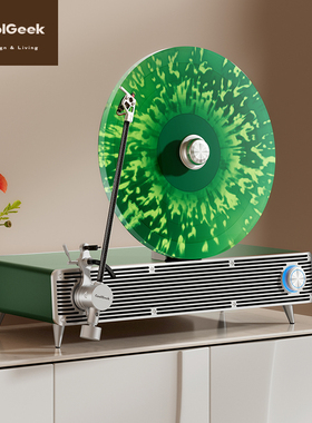 CoolGeek VS-01竖立式黑胶唱片机蓝牙音响一体复古留声机音箱