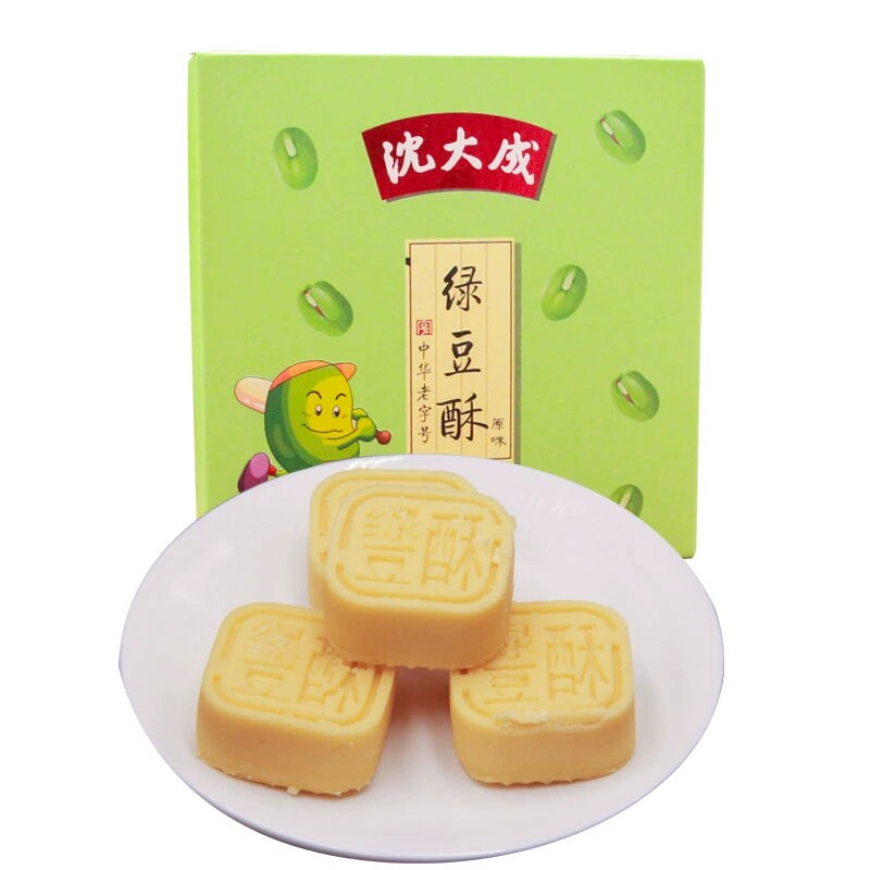沈大成绿豆酥大福 上海手工冰皮糕绿豆糕下午茶点心零食糕点160克