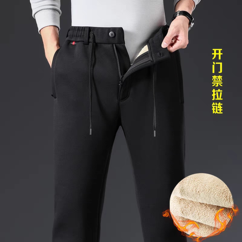 羊羔绒裤子男加绒加厚男士棉裤外穿保暖裤冬季运动裤男裤休闲卫裤