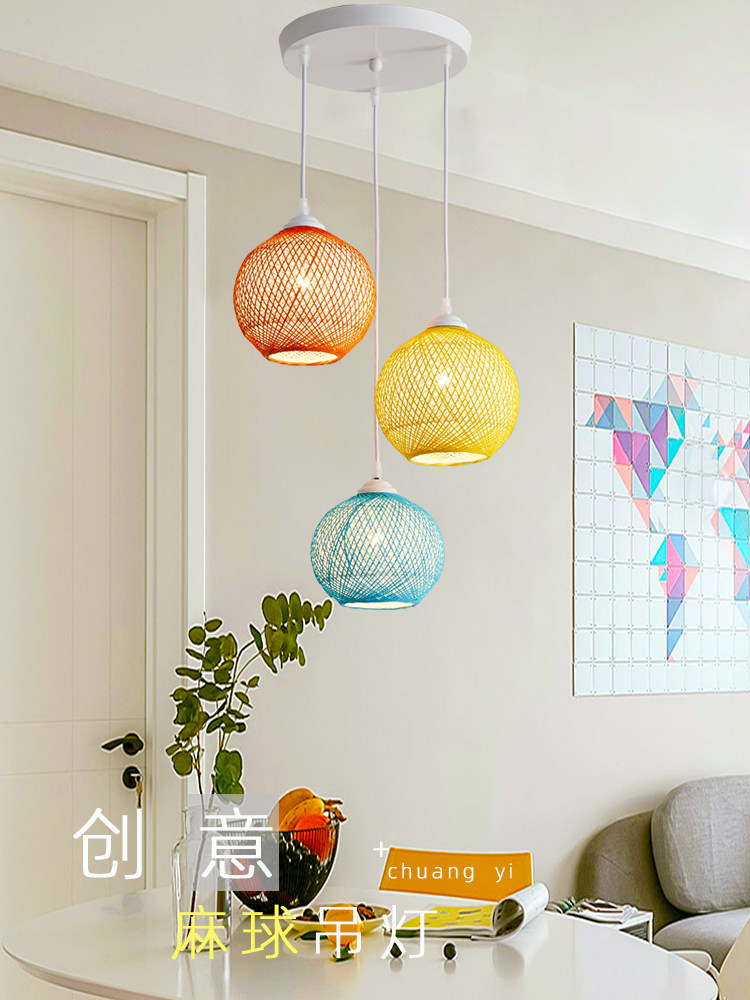 麻球吊灯创意个性鸟巢圆形餐厅吊灯藤编吧台幼儿园服装店装饰灯具,家装灯饰光源,餐厅吊灯,淘宝优惠券,粉丝福利购,淘宝优惠卷