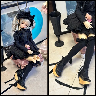 四分三分SD 现货 BJD娃娃鞋 绑带木底鞋 MSD熊妹兔豆豆 DOLL感