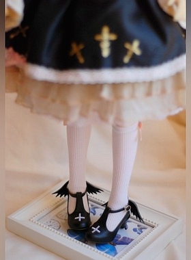 SQ小诗 刺绣恶魔翅膀鞋 BJD 1/4 1/6 1/3 熊妹 SDM SD10 OB11