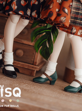 复古方头小高跟BJD 1/4 SDM 六分娃鞋 AZONE 熊妹 MDD SD10