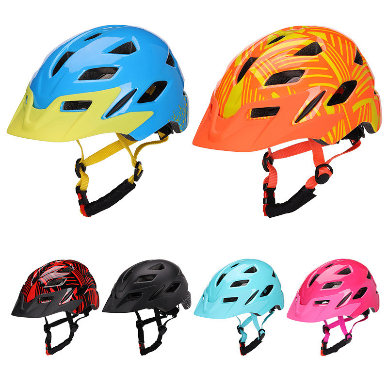 儿童平衡车轮滑滑板一体成型可拆卸帽檐安全帽骑行自行车头盔