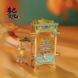 江西文创南昌滕王阁可折叠发光冰箱贴金属磁吸旅游纪念品伴手礼物