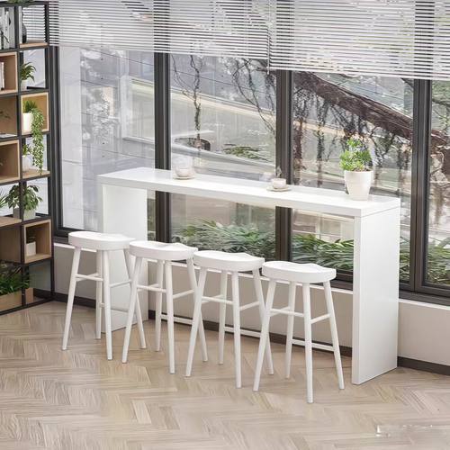 北欧实木吧台桌家用小吧台客厅隔断高脚桌靠墙吧台餐桌长条桌窄桌