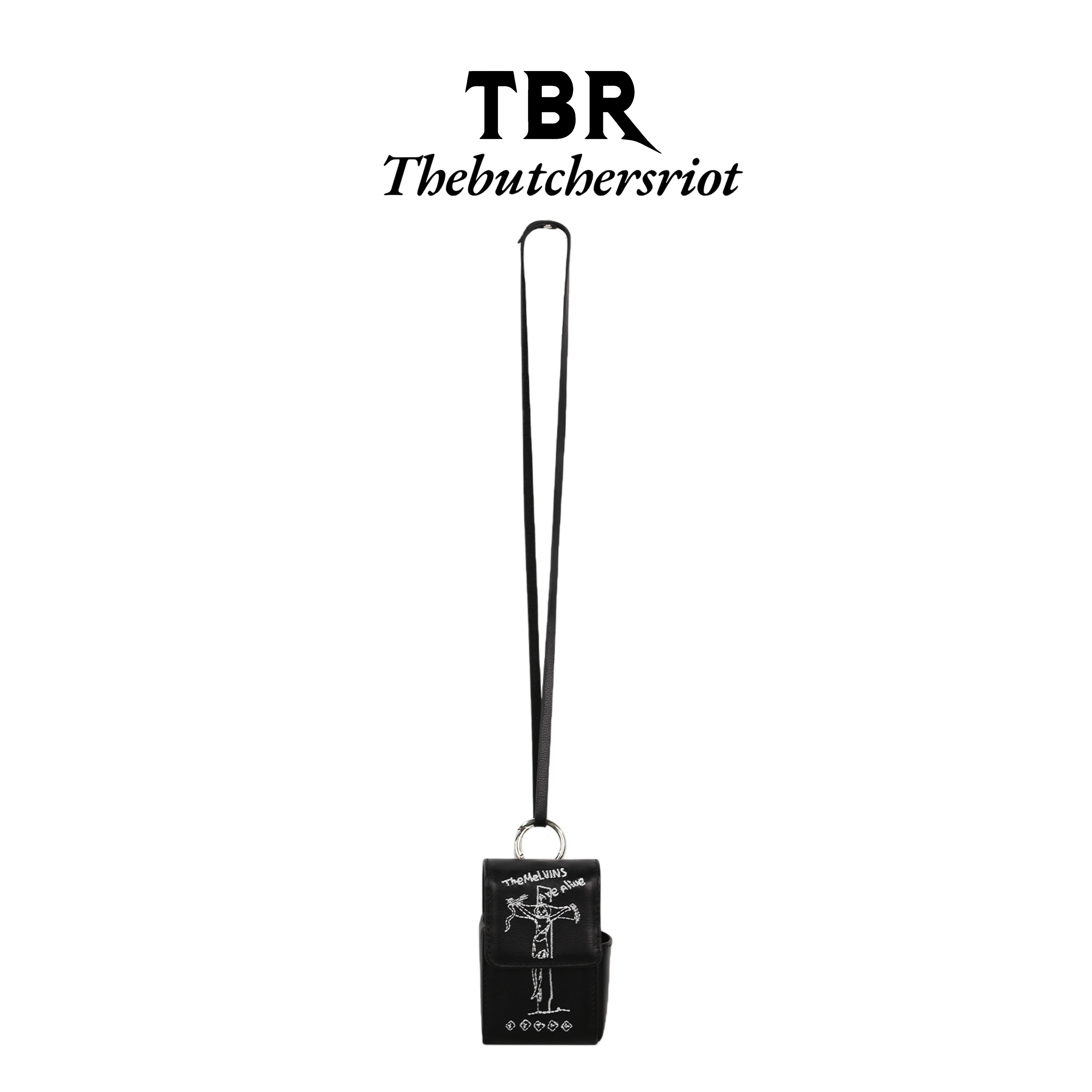 TBRxSod联名真皮黑色烟盒包