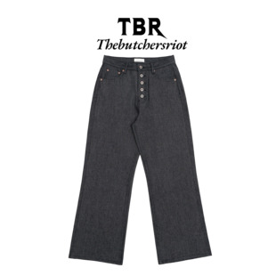 黑棉羽康龙宽松直筒牛仔裤 14oz 五连扣原牛 TBR