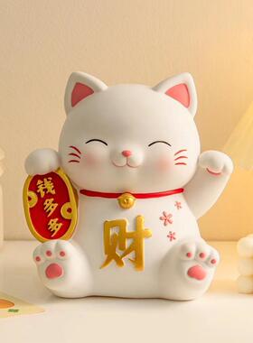 招财猫创意搪胶存钱罐耐摔大容量零钱储蓄罐可存可取学生礼物摆件