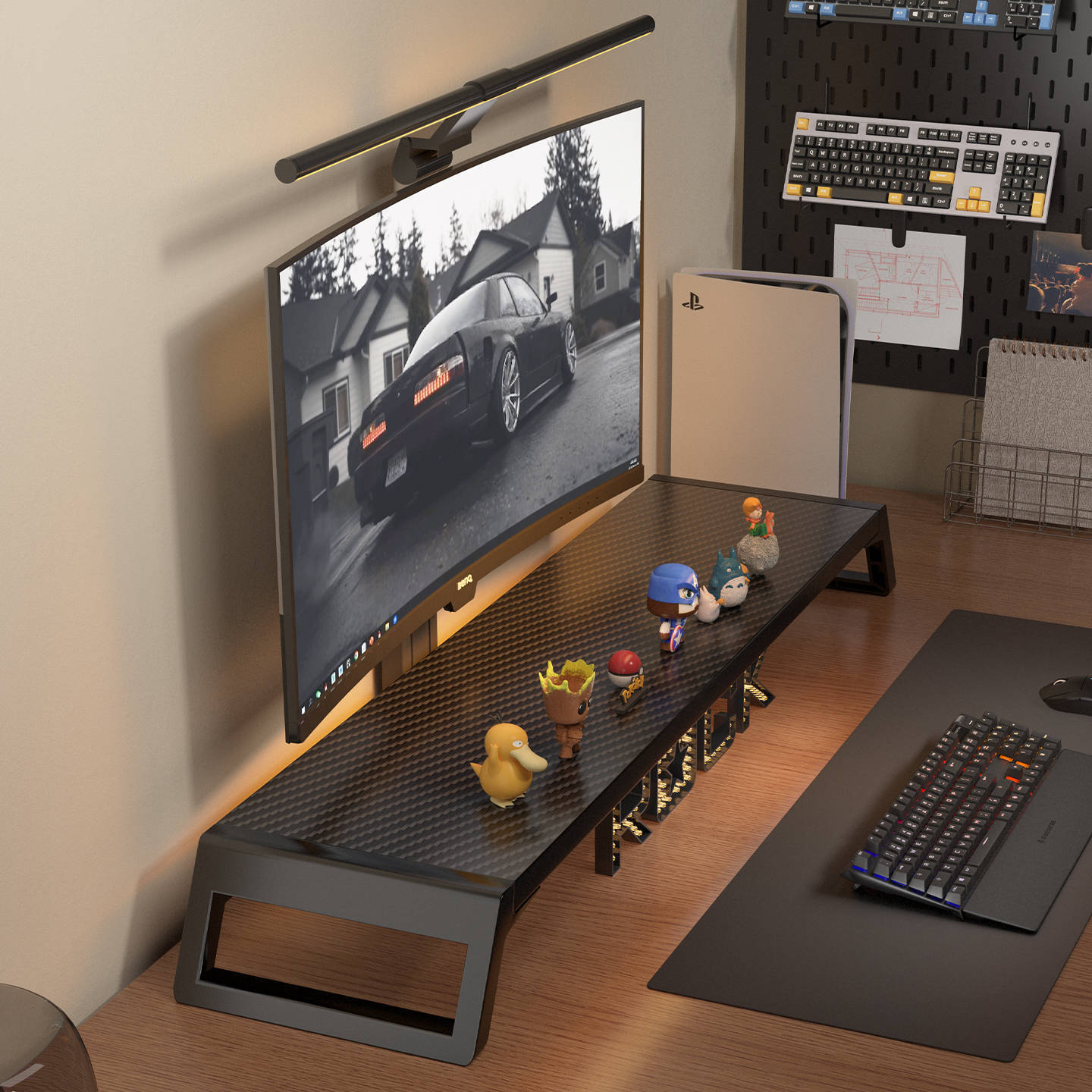 台式电脑增高架显示器屏支撑架电竞桌面垫高底座办公桌收纳置物架