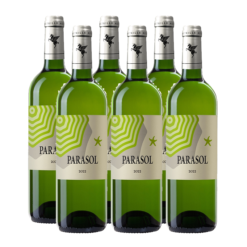 翡马太阳伞白葡萄酒 轻甜半干型法国进口清新爽脆口感柔美6支整箱