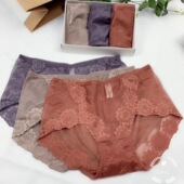 子女 包臀舒适透明三角裤 魅丽翘MLQ精品3条装 丝丝润滑蕾丝性感内裤