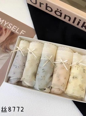 8772薄如蝉翼般柔软细腻五条装蚕丝面膜裤舒适飘飞蕾丝印花三角裤