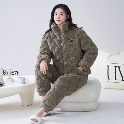 高个子长腿女加长版加厚夹棉睡衣