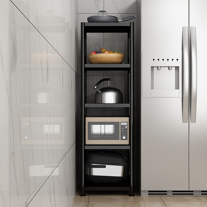 不锈钢夹缝置物架微波炉多层柜