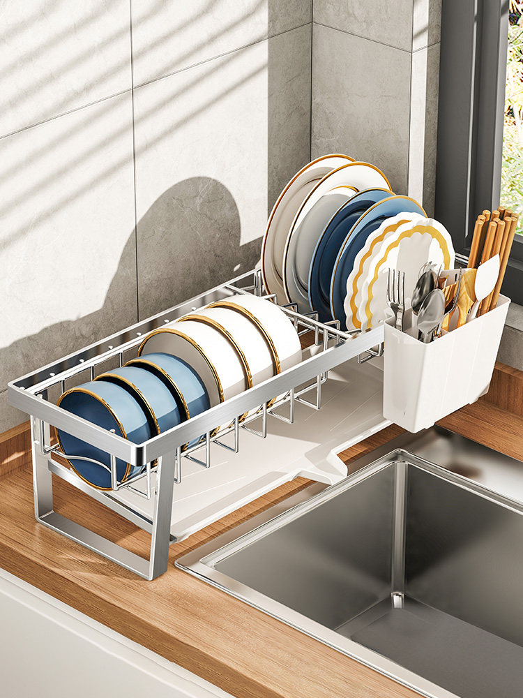 极窄沥水碗架304不锈钢厨房碗碟筷盘水槽边小尺寸超窄沥水置物架