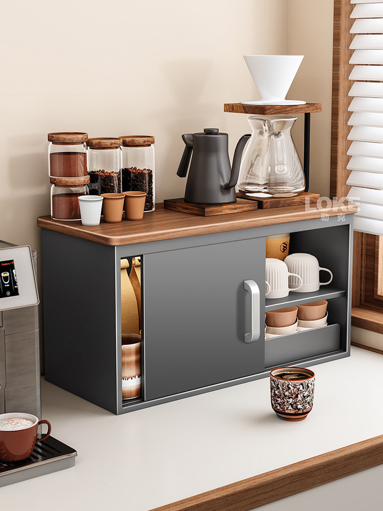 杯子收纳置物架高级感轻奢餐边柜桌面沥水杯架防尘玻璃杯收纳柜