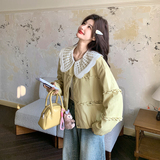 【现货】春季新款黄色PU皮娃娃领皮衣外套ZB102-960款-P160-K258，女装皮衣，浙宝102（原188）