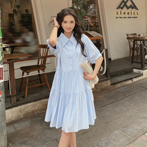 【现货】蓝色连衣裙102-8573-P110-K158图片