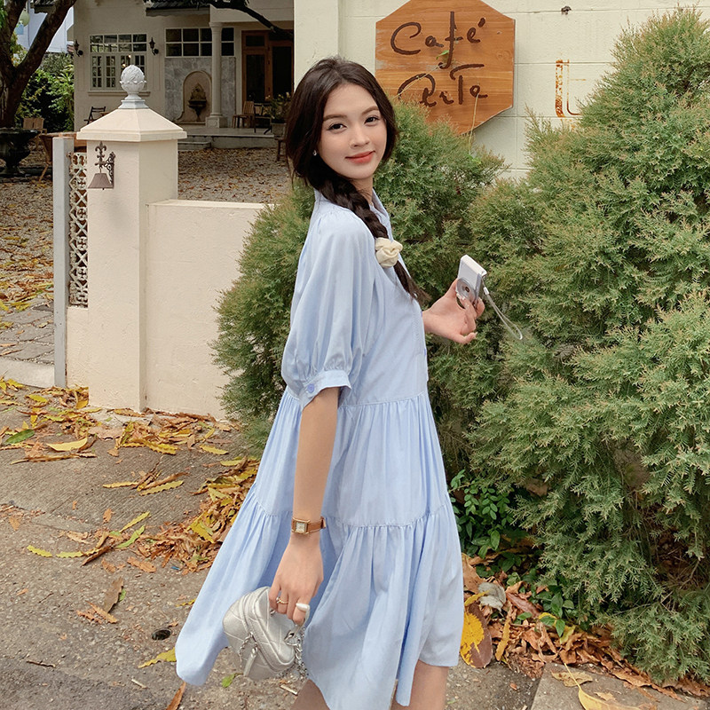 【现货】蓝色连衣裙102-8573-P110-K158，女装连衣裙，浙宝102（原188）