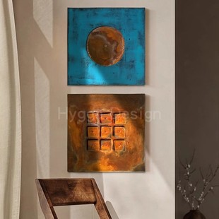 复古侘寂风装 饰画小众客厅艺术挂画沙发背景卧室壁画