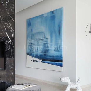 克莱因蓝色简约轻奢装 饰画现代高端客厅酒店别墅抽象玄关艺术挂画
