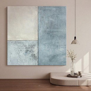 饰画侘寂风意式 现代简约高级感客厅装 极简玄关抽象挂画 蓝白