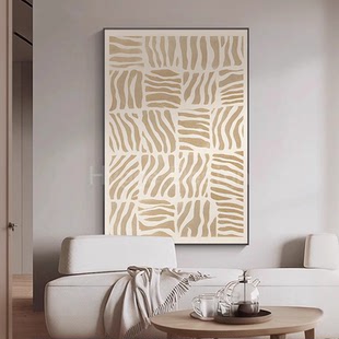 侘寂风抽象纹理高级感客厅装 饰画咖色极简小众艺术沙发背景墙挂画