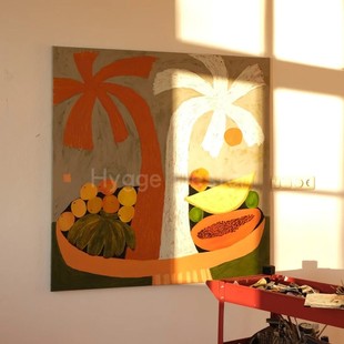 包豪斯热带风情艺术感小众客厅装 饰画卧室壁画走廊背景墙玄关挂画