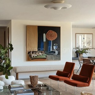 侘寂风客厅背景墙装 酒店大堂定制壁挂画 饰画抽象艺术玄关走廊全季