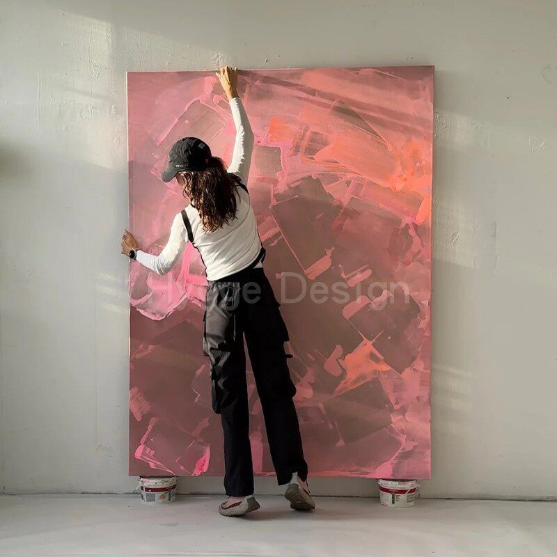 Claudia Gillies艺术家粉色侘寂风装饰画轻奢高级感客厅玄关挂画