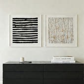 几何线条极简主义装 饰画客厅卧室书房玄关黑白简约小众抽象感挂画