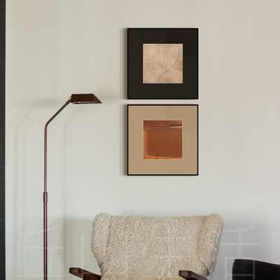 奶油中古风抽象简约艺术小众挂画黑色系侘寂风高级感民宿装饰画