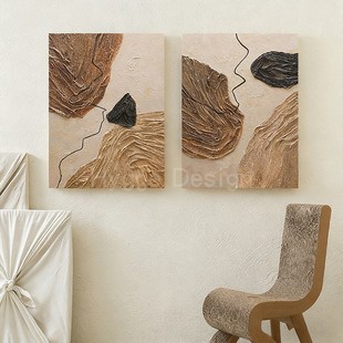 饰画卧室沙发背景墙挂画玄关餐厅抽象艺术画 侘寂风客厅装 逐秋