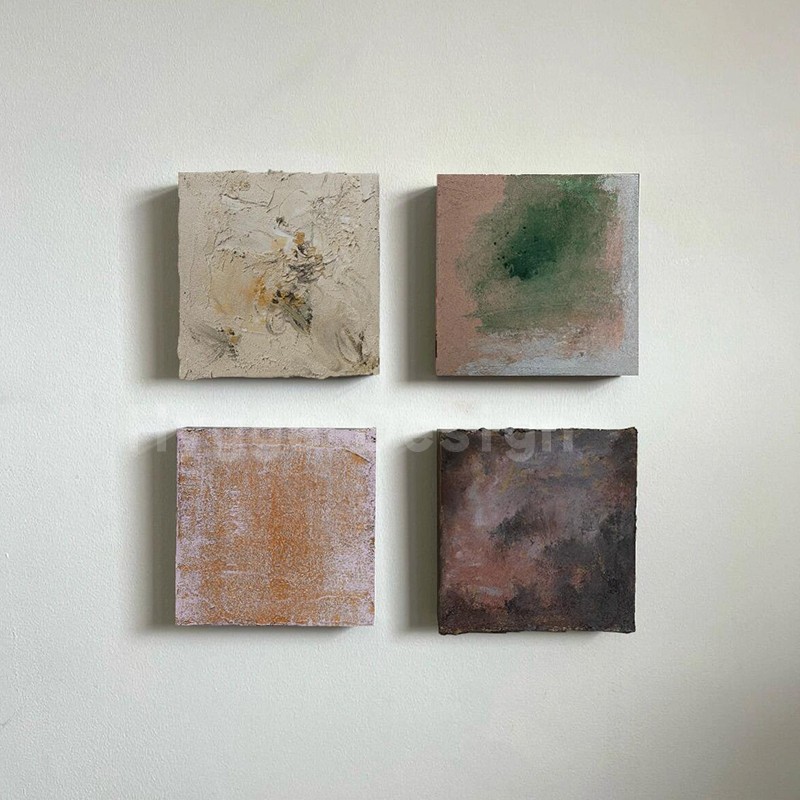 大自然侘寂风小众艺术客厅装饰画抽象小幅组合画酒店民宿玄关挂画图片