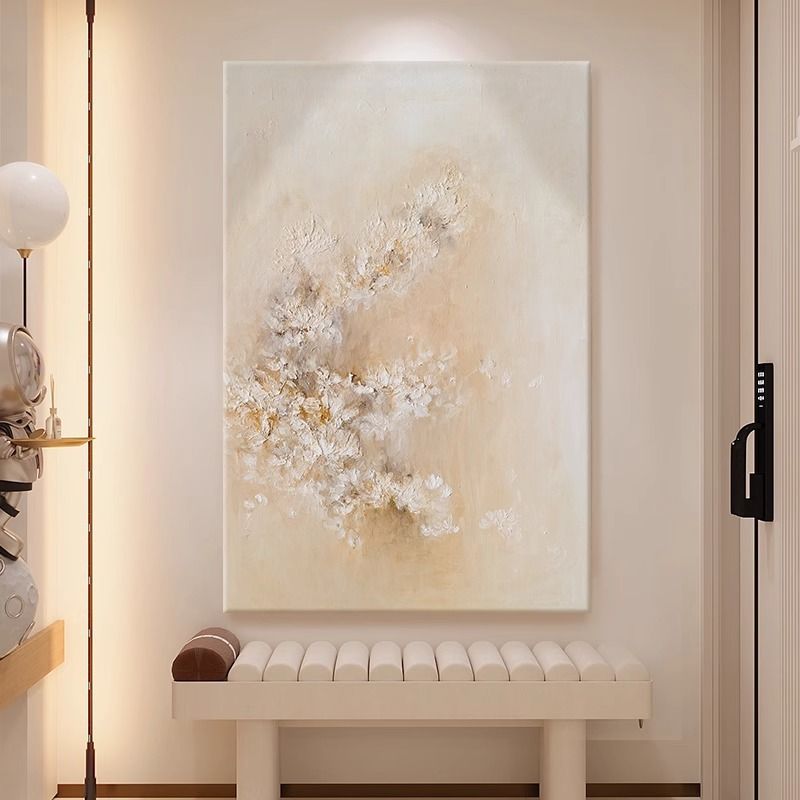 【无框画】侘寂风玄关装饰画抽象花卉客厅餐厅高端民宿艺术挂画图片